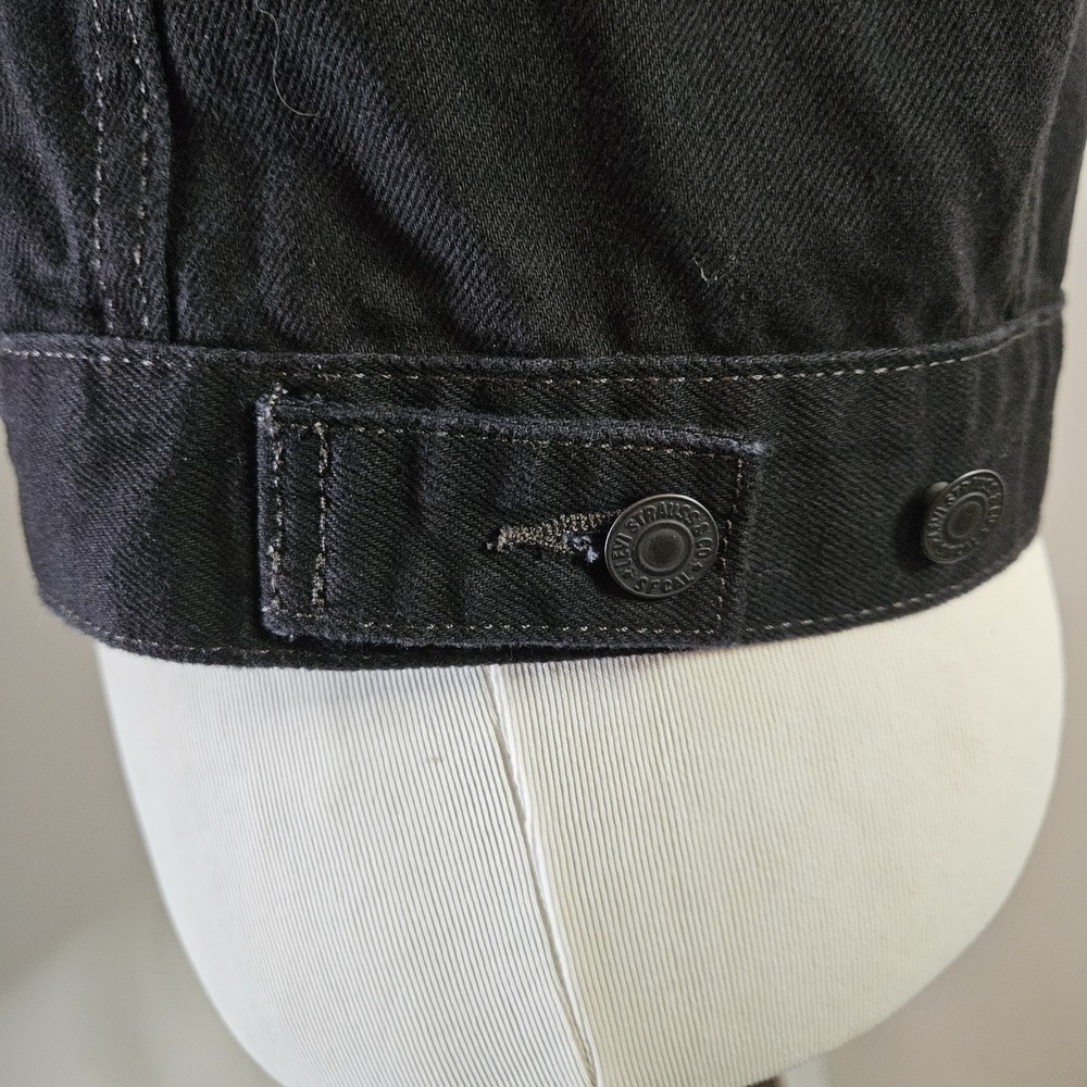 Levi Kids Denim Jacket Small 8/10 Patches Good Jeans Day Job Give Earth A Chance - Picture 9 of 15